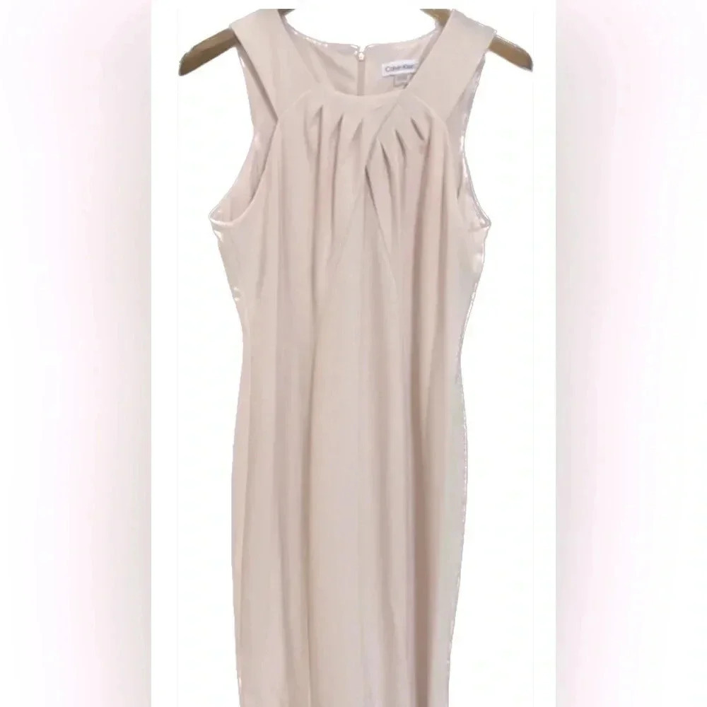 Calvin Klein Special‎ Occasion Pink Sleeveless Sheath Halter Dress Size 12 NWT